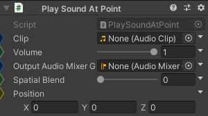 PlaySoundAtPoint