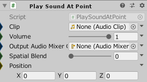 PlaySoundAtPoint