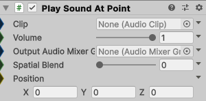 PlaySoundAtPoint