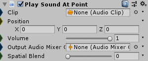 PlaySoundAtPoint