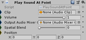 PlaySoundAtPoint