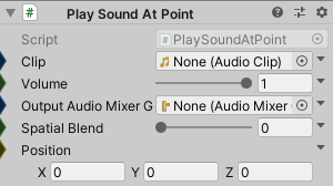 PlaySoundAtPoint