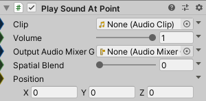 PlaySoundAtPoint